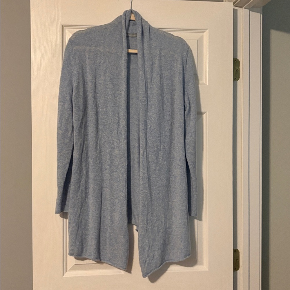InCashmere Soft Blue Open Cardigan